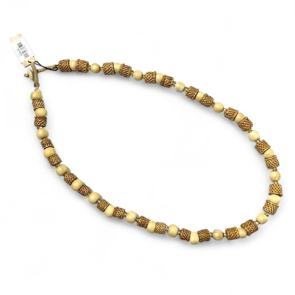 NEW Mare Sole Amore Beagle Necklace OS Festival Boho Natural Lagenlook Beachy
